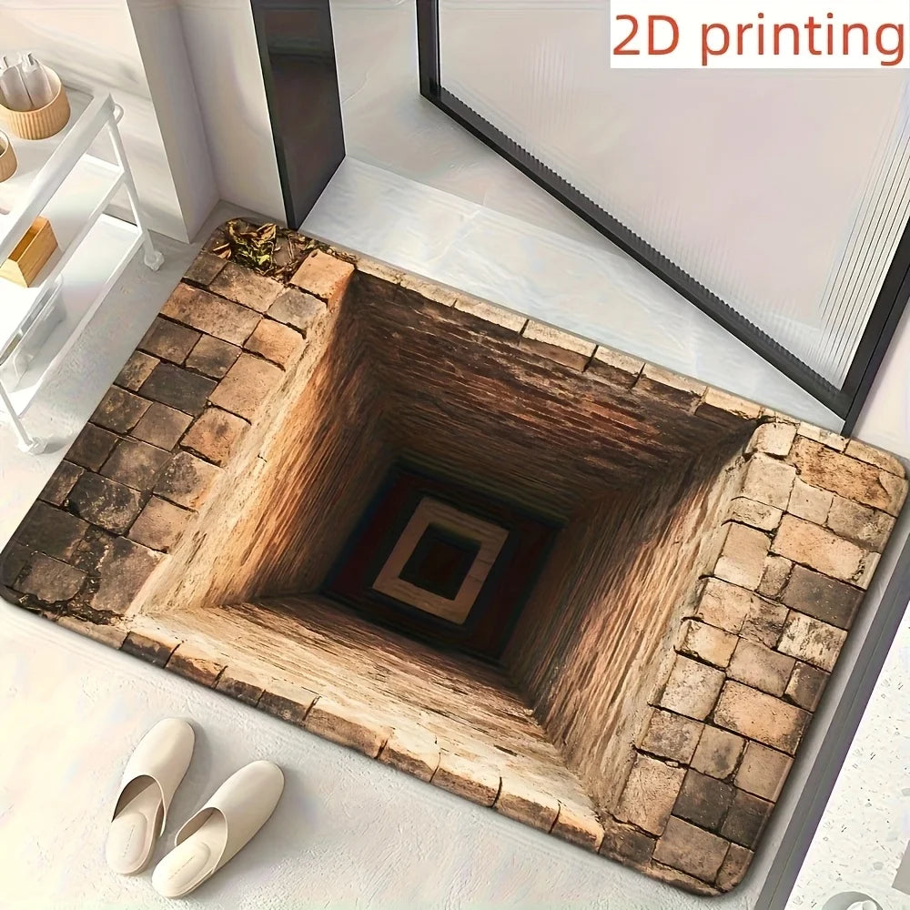 2D Flat Optical Illusion Non-Slip Rug